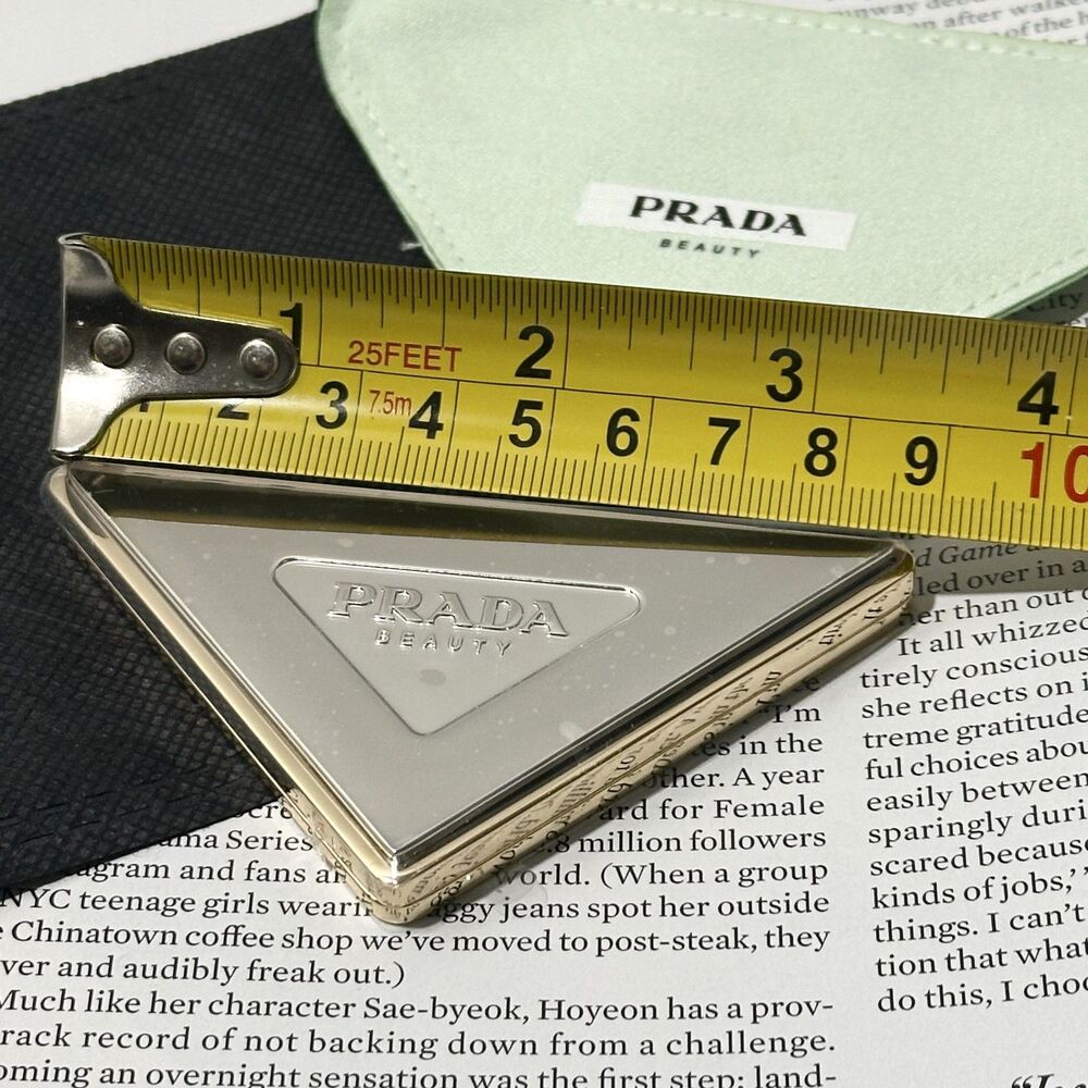 New PRADA Beauty Triangle Double Mirror + Ornaments Gift Set 2PCS - Picture 6 of 6